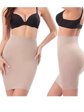 SPANX High-Waist Shapewear Half Slip - Tan Sz Small